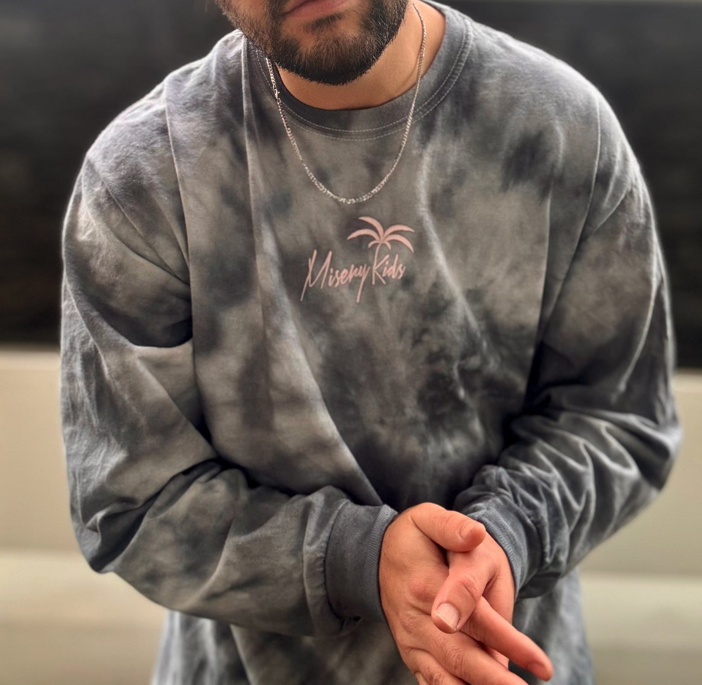 Long Sleeve T-Shirt - Grey Tie Dye
